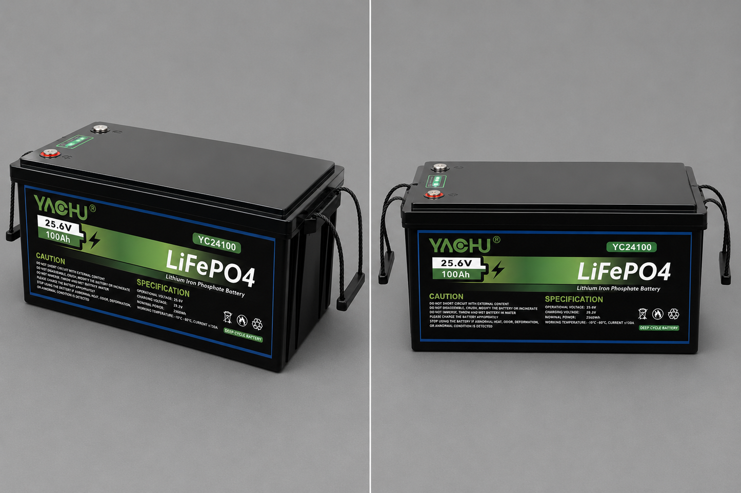 YACHU 2.5Kwh 25.6V 100Ah Lithium Battery