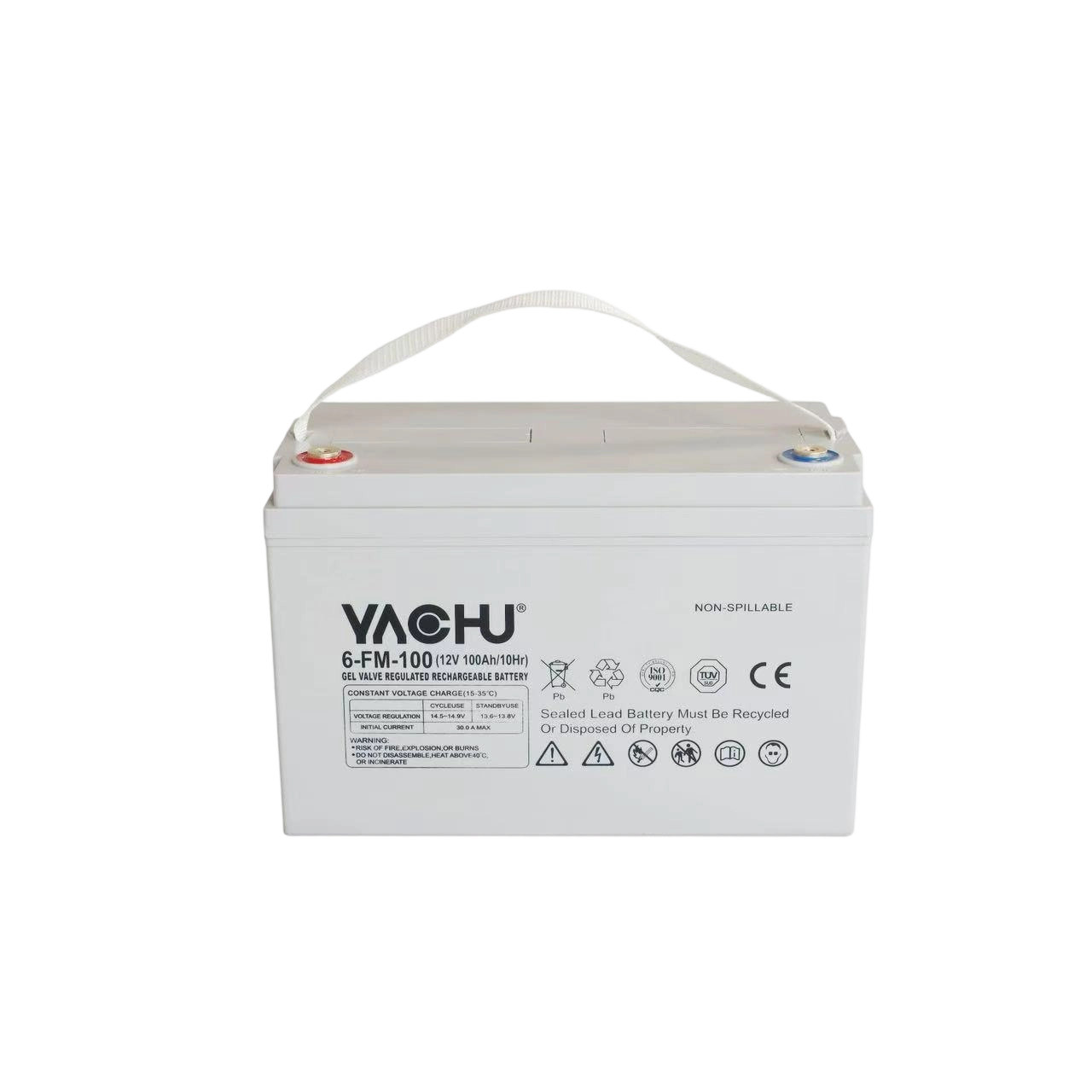 YACHU 12V 100Ah Solar Gel Battery 26.5kg – Deep Cycle Maintenance-Free Battery for Solar & Backup Power