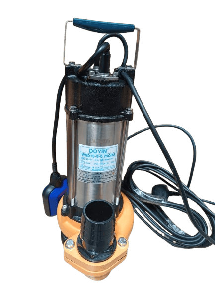 0.75kW 1HP Doyin Sewage Pump 9M Max Head, Max Rate 18m3/hr