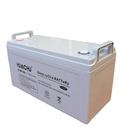 Huachu 12V 100Ah Solar Lead Acid Gel Battery Kit with 300W Inverter & 6A Battery Charger