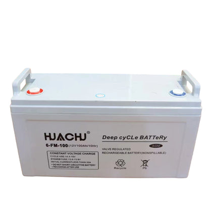 HUACHU 12V 100Ah Solar Gel Battery – Deep Cycle Maintenance-Free Solar Power Battery