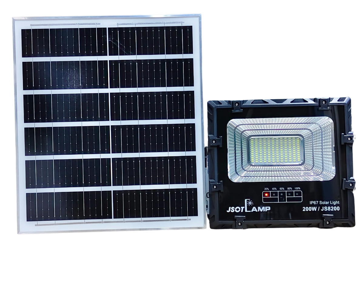 JSOT 200W Solar LED Floodlight for Outdoor Security and Area Lighting