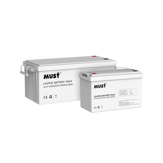 MUST LP1500 Series Drop-In LiFePO4 Lithium Battery (12V / 24V)