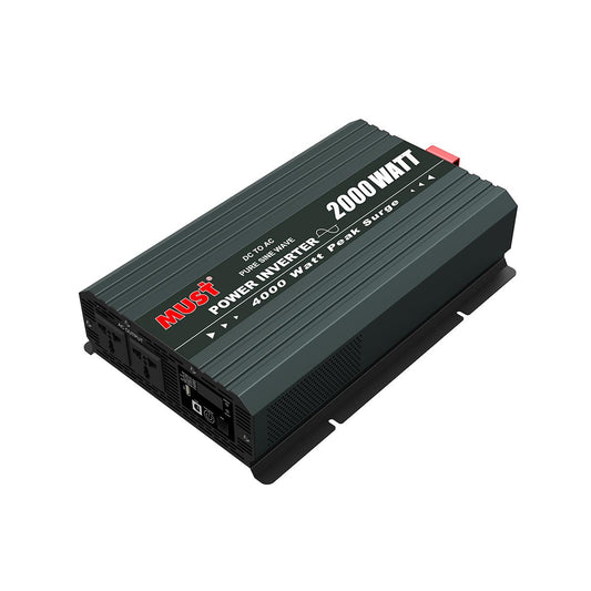 MUST PI1500 LV Series Pure Sine Wave Power Inverter | 2kW | 12V/24V DC | 120V AC