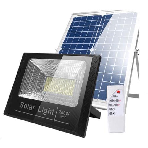 200W Solar LED Flood Light for Outdoor Street, Wall &amp; Security Lighting