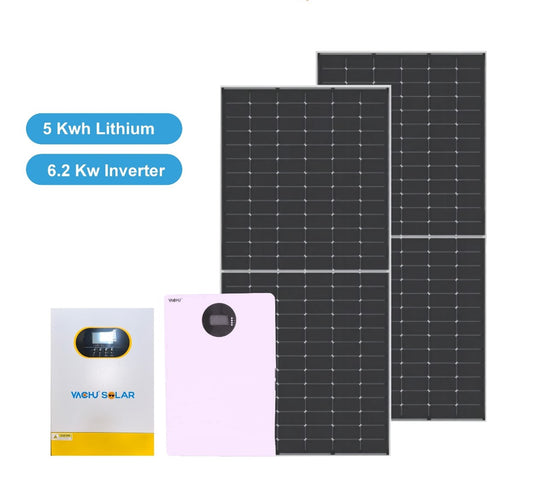 YACHU 2.5kWh Lithium Solar Power System with 3.5kW Hybrid Inverter & 610W Bifacial Solar Panel