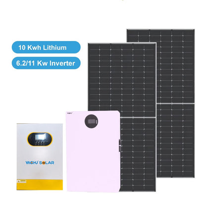 YACHU 10kWh Lithium Solar Power System with 6.2kW Hybrid Inverter & 610W Bifacial Solar Panels