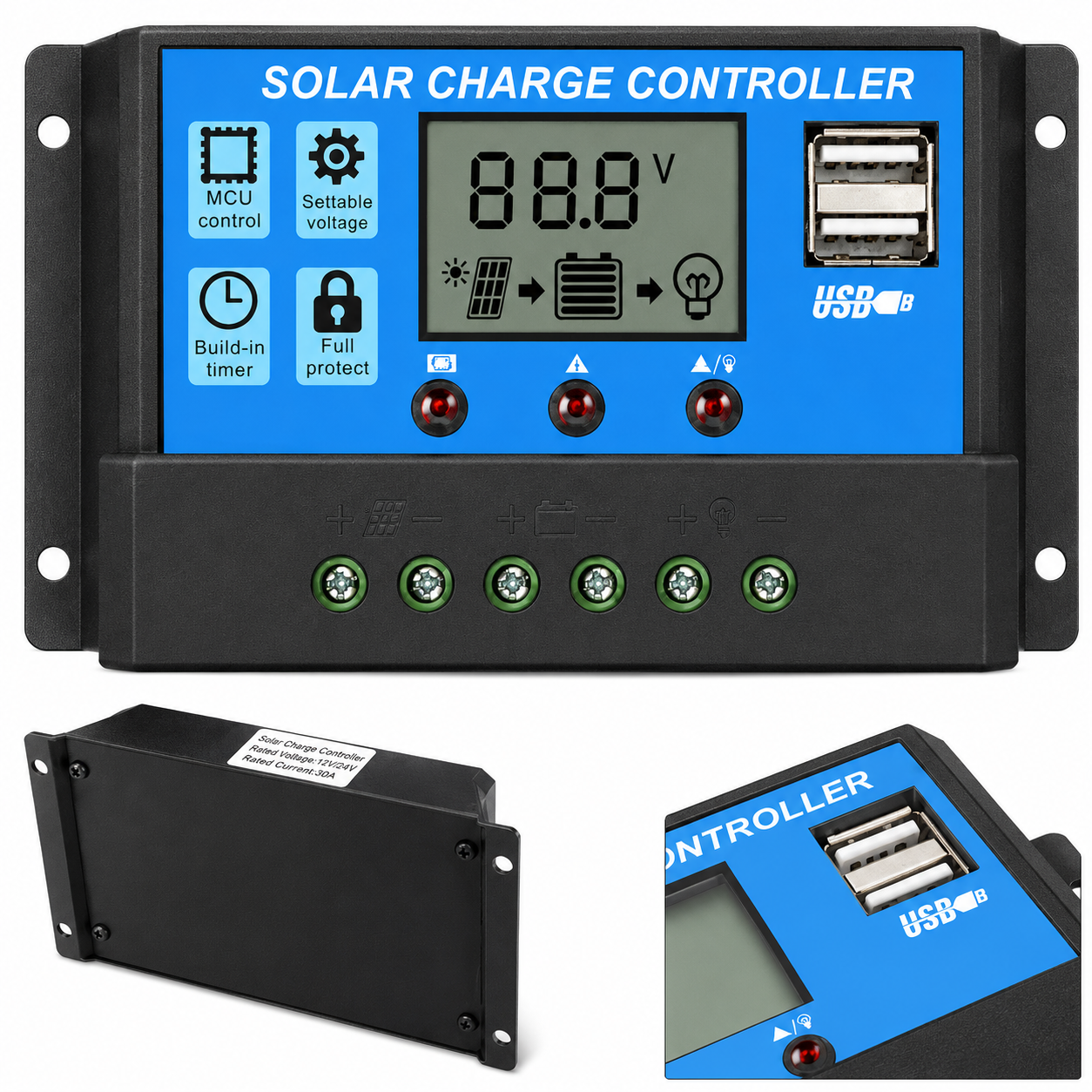 Yachu PWM Controller 10A,120W /12V ,240W / 24V